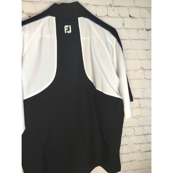 FootJoy FJ Men’s Windshirt Size M Medium short sleeve 1/2 zip pullover WhiteBlue - Picture 10 of 12